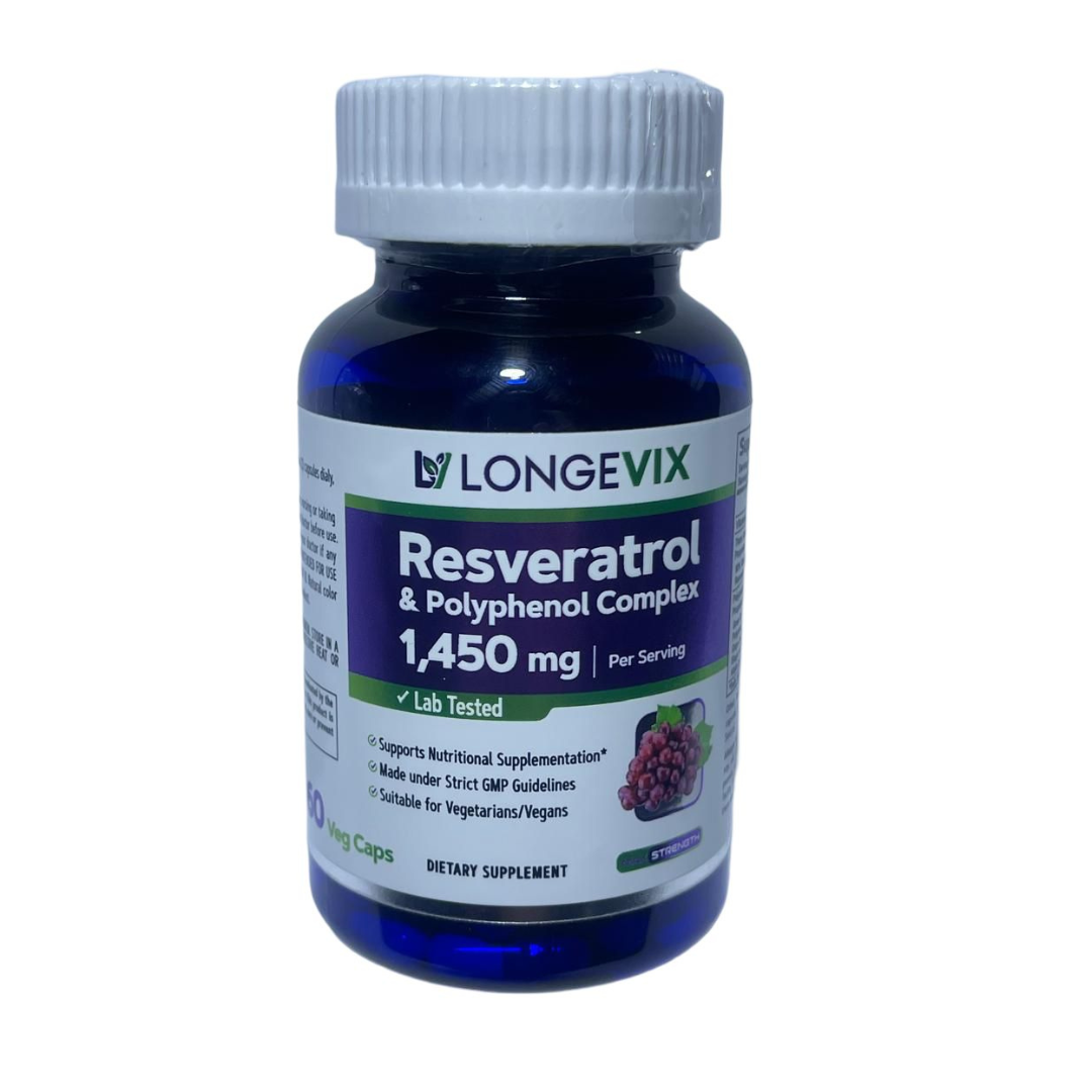 RESVERATROL LONGEV 60 CÁPSULAS DE 1450mg