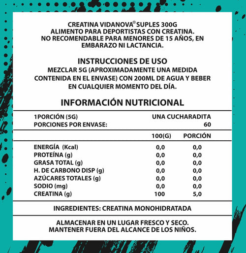 CREATINA MONOHIDRATADA 300GR / MICRONIZADA DE MÁXIMA PUREZA